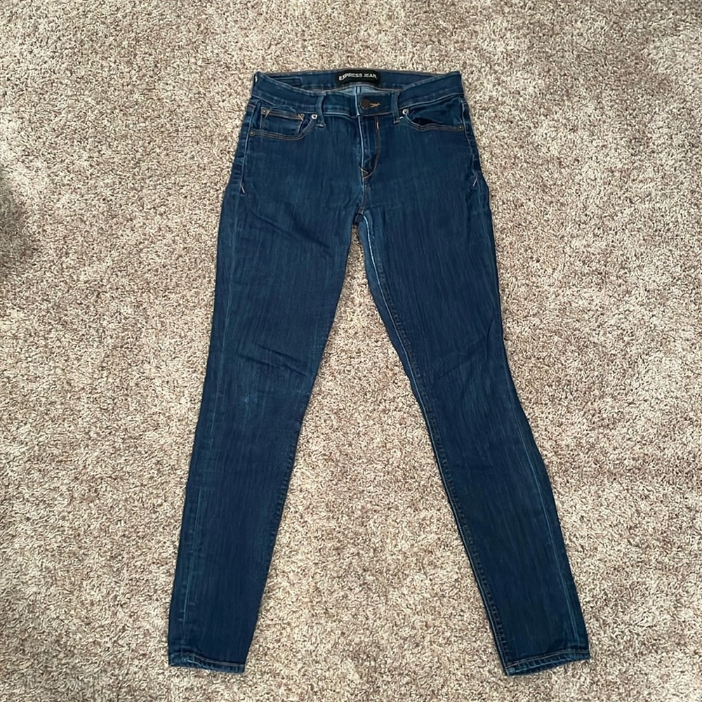 Express Dark Wash Mid Rise Jegging Size 4R